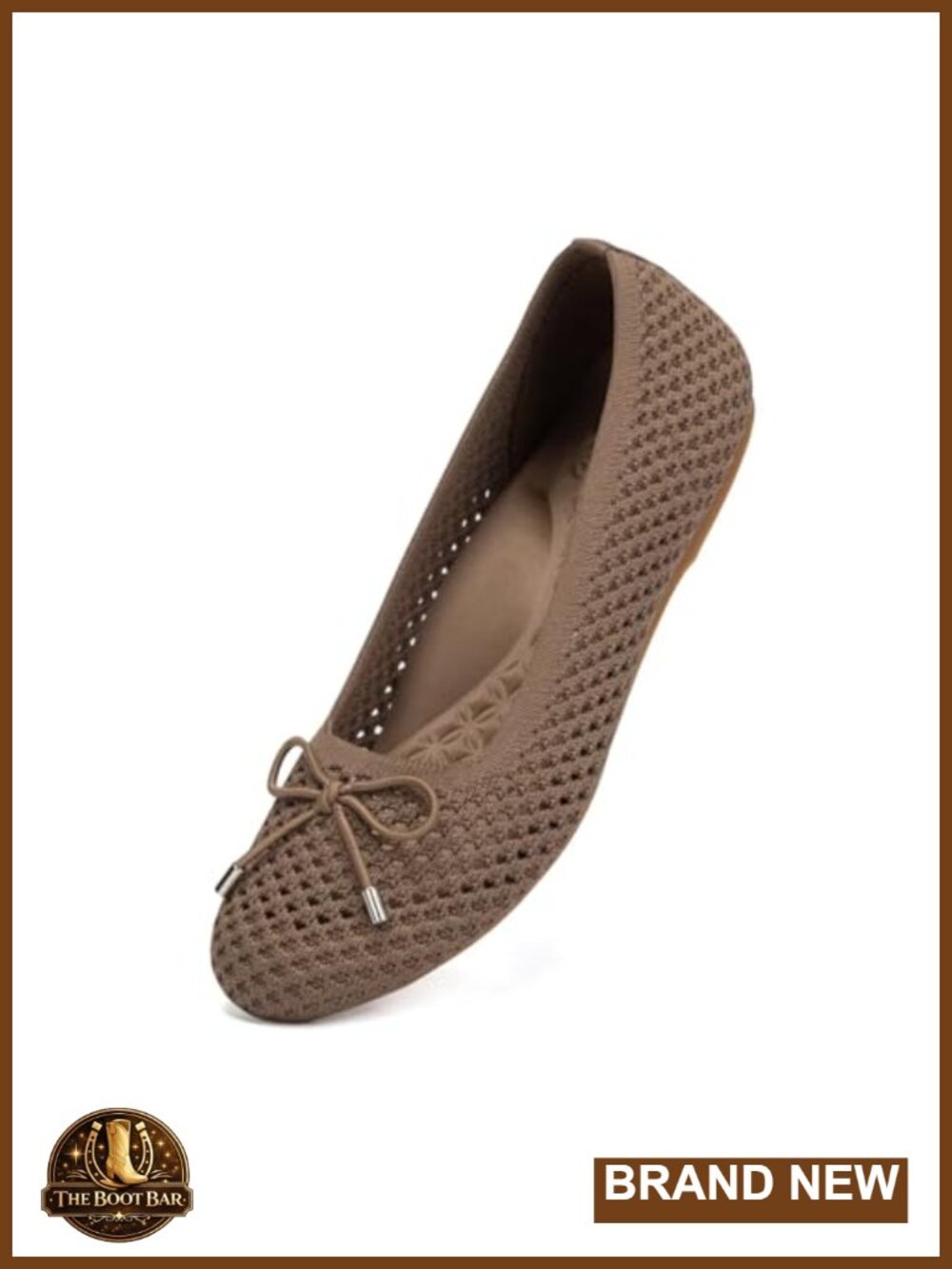 Women's Ballet Flats Mesh Bow Knit Slip-On Foldable